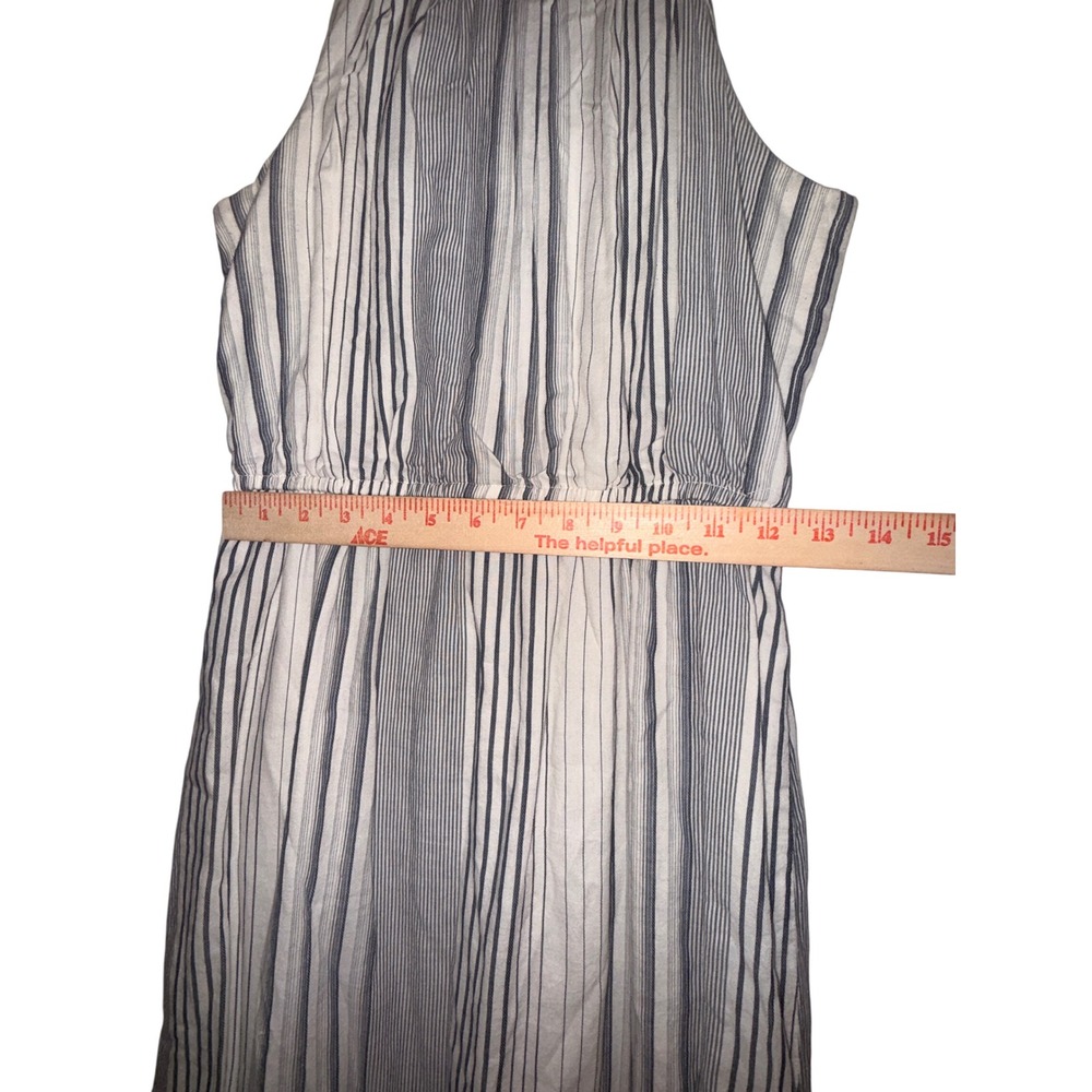 Coastal Old Money Striped Maxi Dress L Summer Quiet Luxury Nautical Resort - Picture 8 of 15